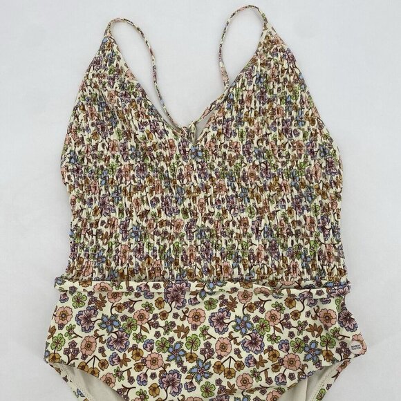 Scotch & Soda Tropical Size Small Smocked Floral One Piece Swimuit Strappy Ditsy - Picture 3 of 14
